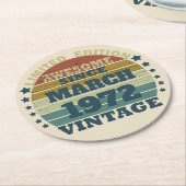 Gepersonaliseerd  verjaardagscadeau ronde kartonnen onderzetter (Gebogen)