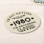 Gepersonaliseerd  verjaardagscadeau ronde kartonnen onderzetter (Gebogen)