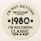 Gepersonaliseerd  verjaardagscadeau ronde kartonnen onderzetter (Voorkant)