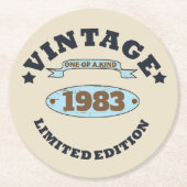 Gepersonaliseerd  verjaardagscadeau ronde kartonnen onderzetter (Voorkant)