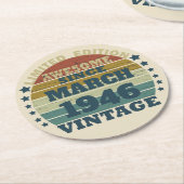 Gepersonaliseerd  verjaardagscadeau ronde kartonnen onderzetter (Gebogen)