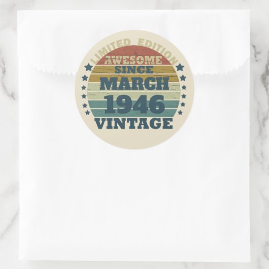 Gepersonaliseerd  verjaardagscadeau ronde sticker (Tas)