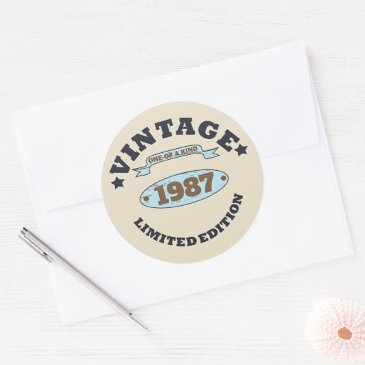 Gepersonaliseerd  verjaardagscadeau ronde sticker (Envelop)