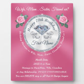 Gepersonaliseerd, Verjaardagscadeau voor 75 jaar o Fotoplaat (Voorkant)