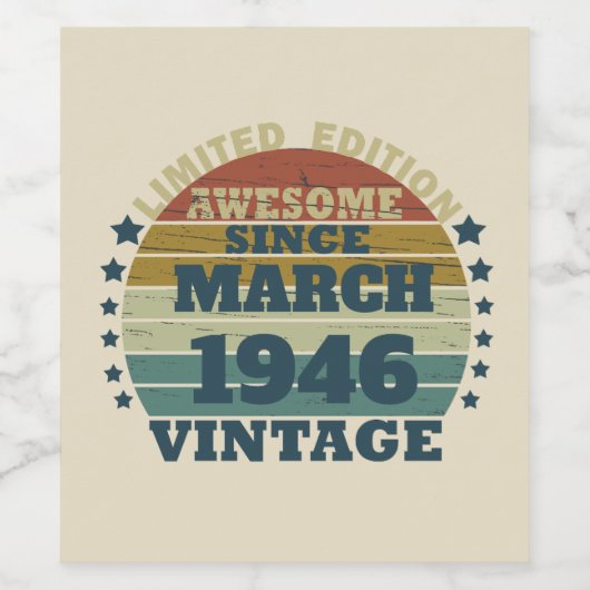 Gepersonaliseerd verjaardagscadeau wijn etiket (Enkel label)