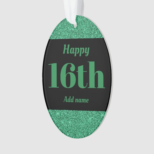 gepersonaliseerd verjaardagscadeau - zestiende ornament (voorkant)