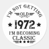 Gepersonaliseerd  verjaardagscadeau zwart ronde sticker (Voorkant)