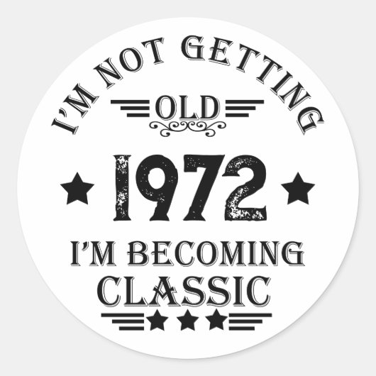 Gepersonaliseerd verjaardagscadeau zwart ronde sticker (Voorkant)