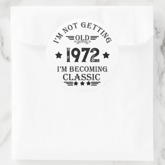 Gepersonaliseerd  verjaardagscadeau zwart ronde sticker (Tas)