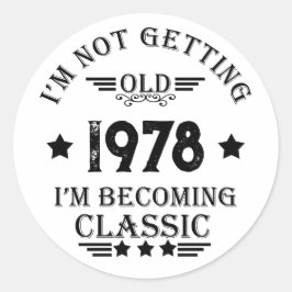 Gepersonaliseerd  verjaardagscadeau zwart ronde sticker