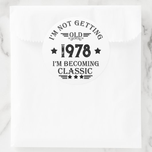 Gepersonaliseerd  verjaardagscadeau zwart ronde sticker (Tas)