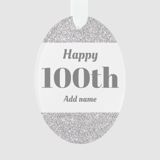 gepersonaliseerd verjaardagscadeausivum 100th ornament (voorkant)