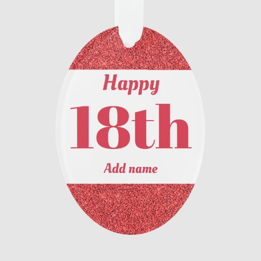  gepersonaliseerd verjaardagscadeausivum 18e ornament (voorkant)