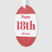  gepersonaliseerd verjaardagscadeausivum 18e ornament (voorkant)