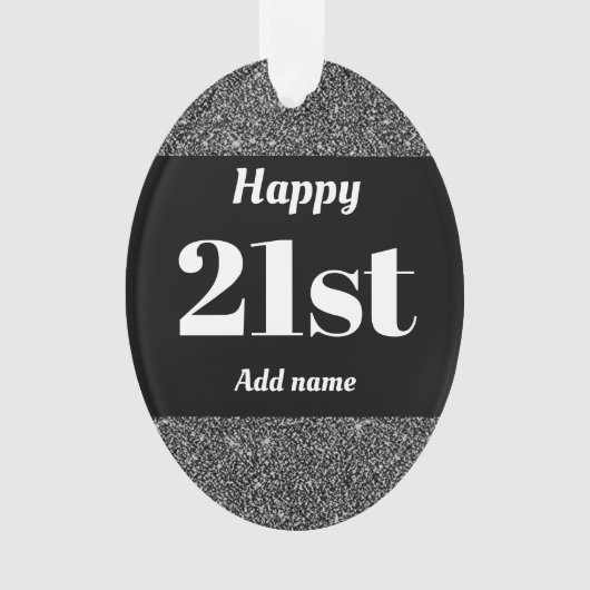 gepersonaliseerd verjaardagscadeausivum 21st ornament (voorkant)