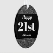 gepersonaliseerd verjaardagscadeausivum 21st ornament (voorkant)