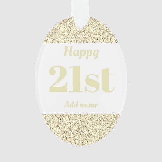 gepersonaliseerd verjaardagscadeausivum 21st ornament (voorkant)