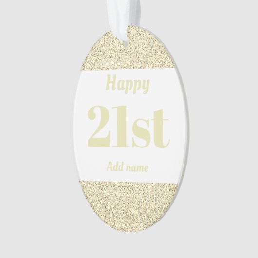 gepersonaliseerd verjaardagscadeausivum 21st ornament (voorkant)