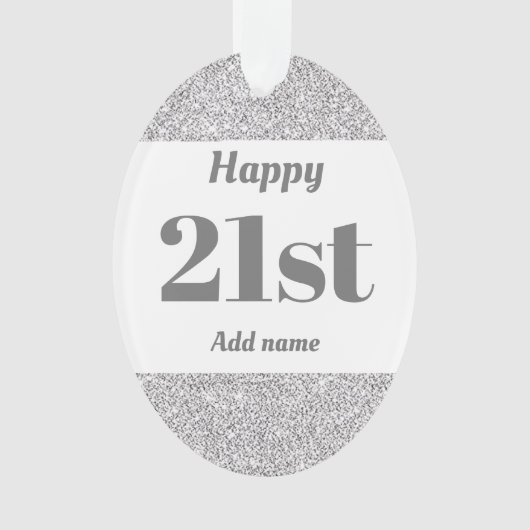 gepersonaliseerd verjaardagscadeausivum 21st ornament (voorkant)