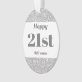 gepersonaliseerd verjaardagscadeausivum 21st ornament (voorkant)