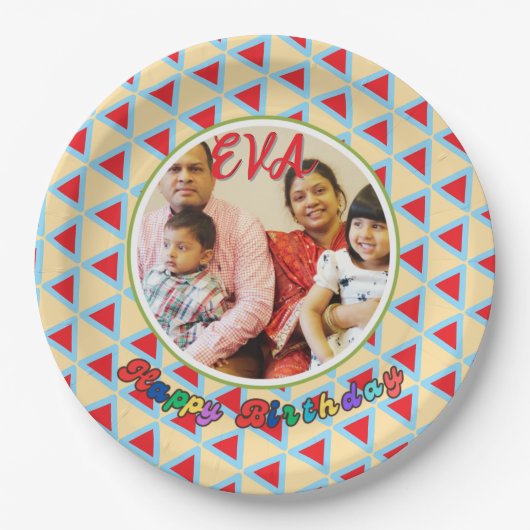 Gepersonaliseerd verjaardagsfeest Bord – EVA’s spe (Voorkant)