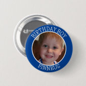 Gepersonaliseerd verjaardagsfeest voor jongensnaam ronde button 5,7 cm (Voorkant /achterkant)