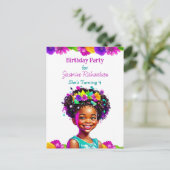 Gepersonaliseerd verjaardagsfeestje Afrikaans-Amer Uitnodiging Briefkaart (Staand voorkant)