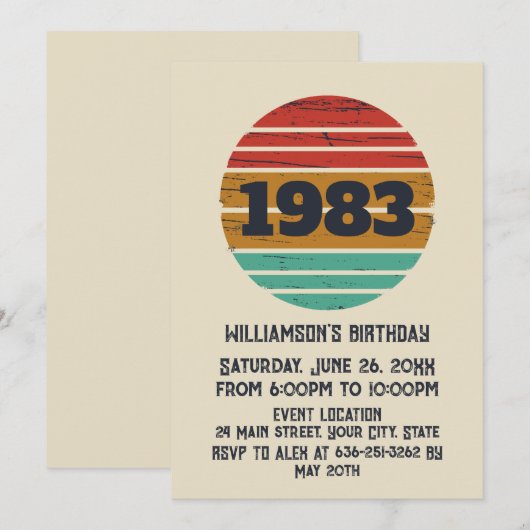 Gepersonaliseerd  verjaardagsfeestje kaart (Voorkant / Achterkant)