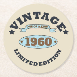 Gepersonaliseerd  verjaardagsfeestje ronde kartonnen onderzetter