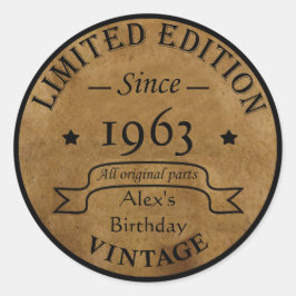 Gepersonaliseerd  verjaardagsfeestje ronde sticker