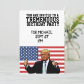 GEPERSONALISEERD VERJAARDAGSFEESTJE VAN DONALD TRU KAART (Staand voorkant)