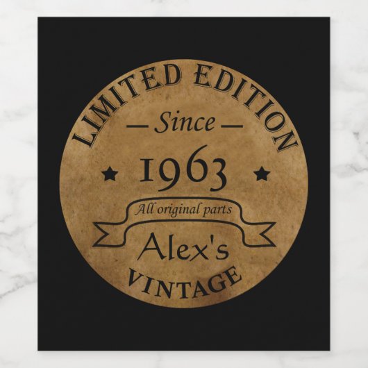 Gepersonaliseerd  verjaardagsfeestje wijn etiket (Enkel label)