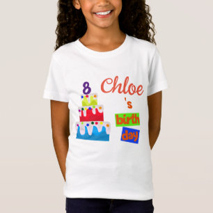 Gepersonaliseerd verjaardagskaars en naam verjaard t-shirt