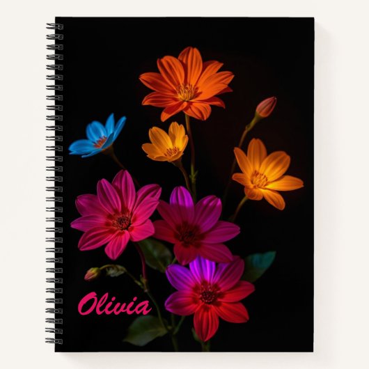 Gepersonaliseerd verlichte Flower Spiral Notitiebo Notitieboek (Voorkant)