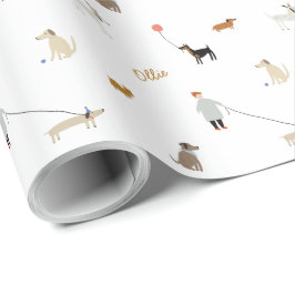 Gepersonaliseerd verlooppapier voor honden cadeaupapier