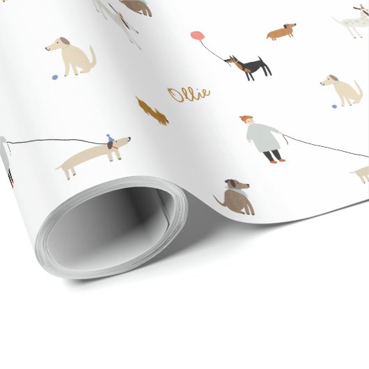 Gepersonaliseerd verlooppapier voor honden cadeaupapier (Rol Hoek)