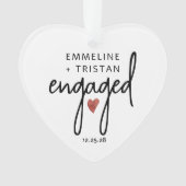 Gepersonaliseerd Verloving Acryl Ornament (voorkant)