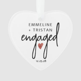 Gepersonaliseerd Verloving Acryl Ornament