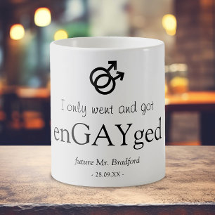 Gepersonaliseerd verloving "enGAYged" Koffiemok