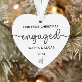 Gepersonaliseerd Verloving kerst aandenken Ornament