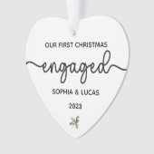 Gepersonaliseerd Verloving kerst aandenken Ornament (voorkant)