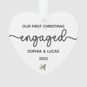 Gepersonaliseerd Verloving kerst aandenken Ornament (voorkant)
