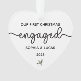 Gepersonaliseerd Verloving kerst aandenken Ornament