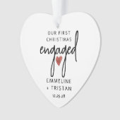 Gepersonaliseerd Verloving Kerst Acryl Ornament (voorkant)