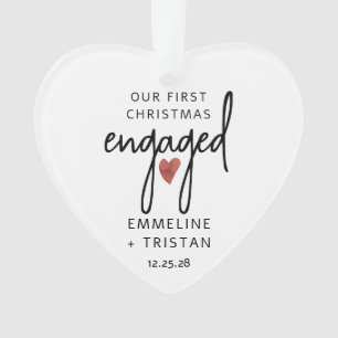 Gepersonaliseerd Verloving Kerst Acryl Ornament