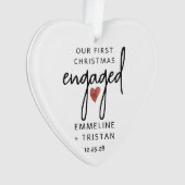 Gepersonaliseerd Verloving Kerst Acryl Ornament (voorkant)