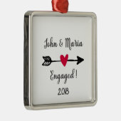 Gepersonaliseerd Verloving Metalen Ornament (Rechts)