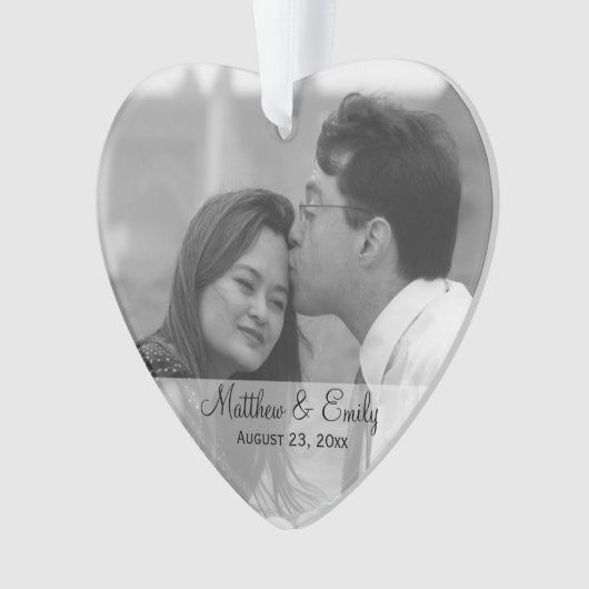Gepersonaliseerd Verloving- of bruiloft-fotoversie Ornament (voorkant)