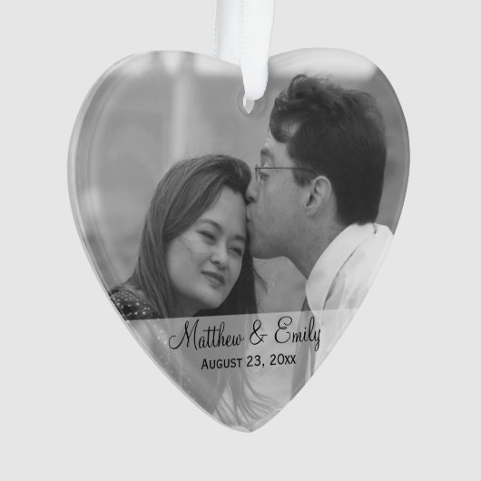 Gepersonaliseerd Verloving- of bruiloft-fotoversie Ornament (voorkant)