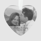 Gepersonaliseerd Verloving- of bruiloft-fotoversie Ornament (achterkant)